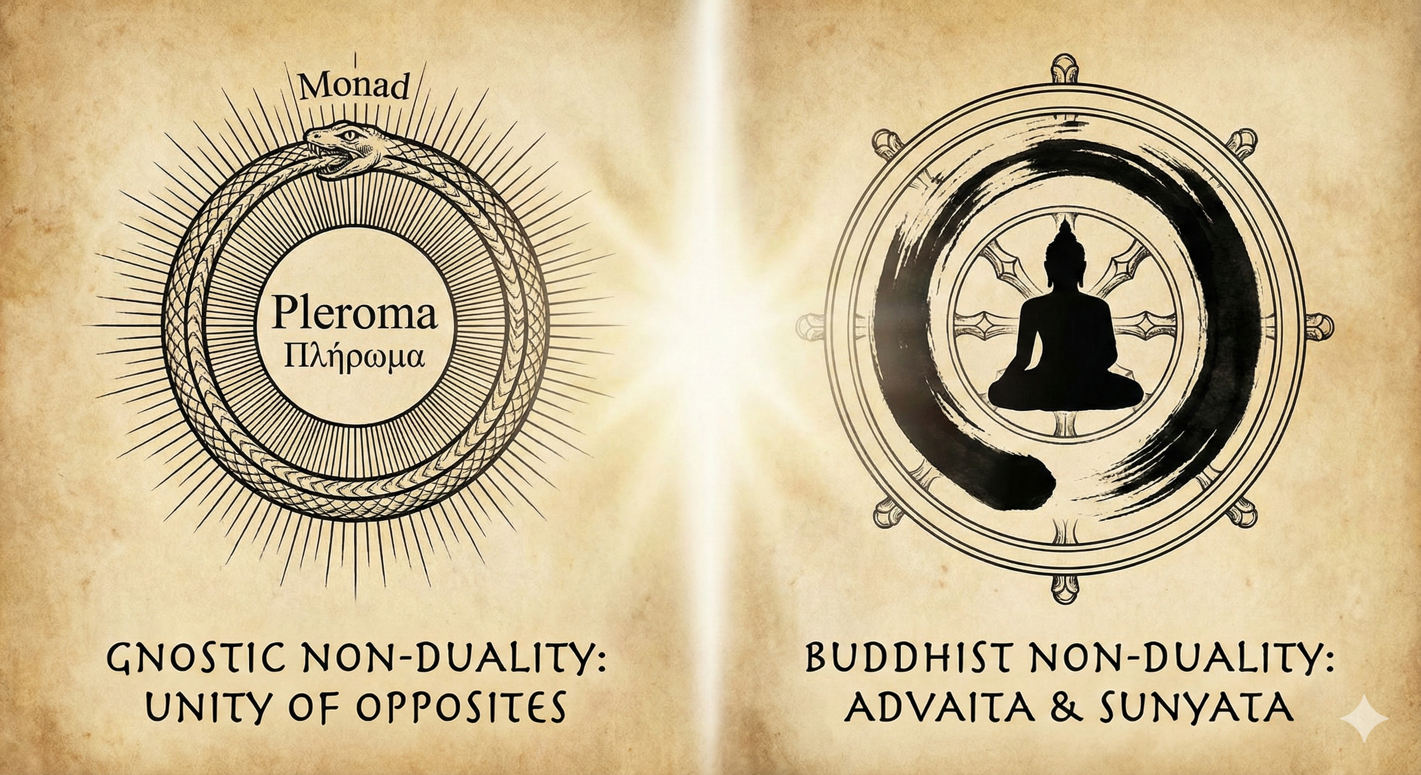 Comparative Gnostic and Buddhist non-duality diagram