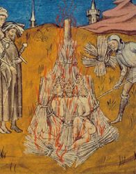 The Burning the Cathar Heretics (Medieval manuscript)