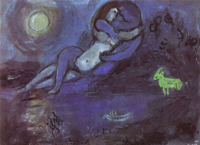 Chagall - Blue Couple
