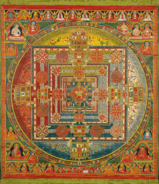 A Kalacakra Mandala with the deities Kalachakra and Vishvamata