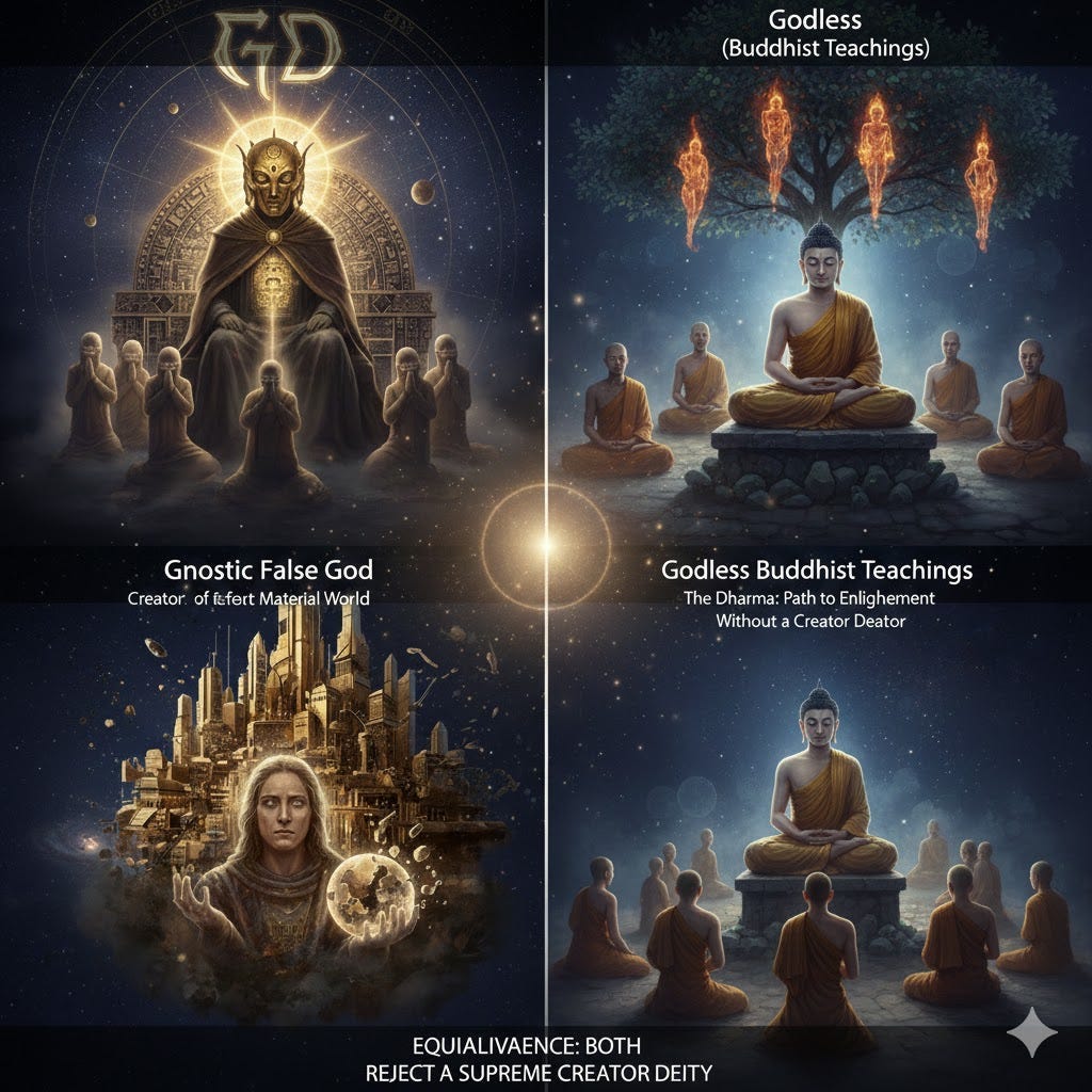 False God of Gnosticism and the Godless Buddhist Teachings