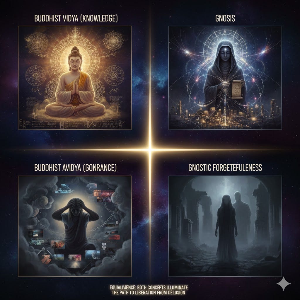 Buddhist Rigpa (Vidya) and Gnosis: Knwoledge and wisom as a path to liberation