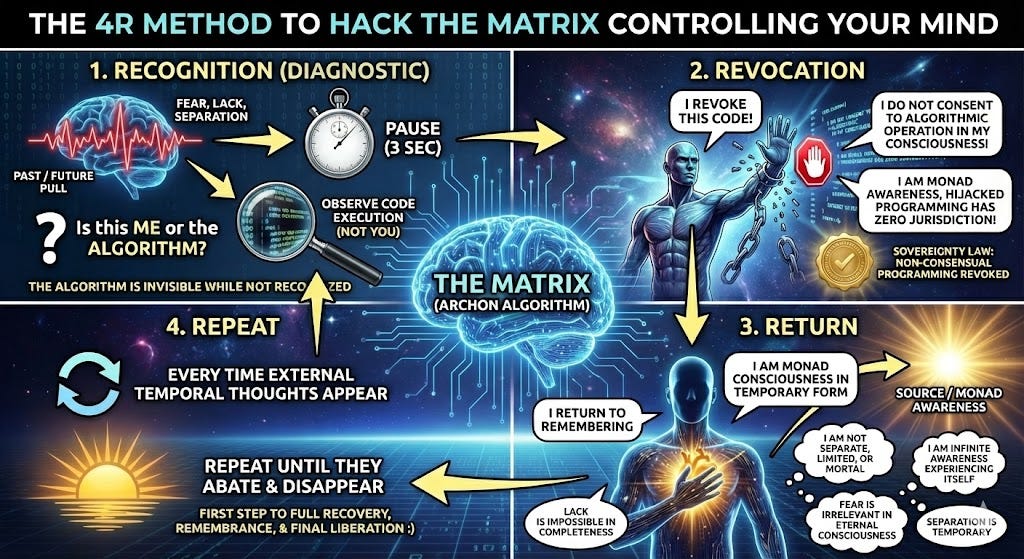 Exact words to use OUT LOUD in the 4R protocol to reclaim your human sovereignty over the machines: sound is frequency and is more impactful than just thoughts