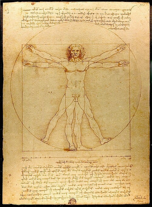 Leonardo da Vinci drawing of the Vitruvian Man