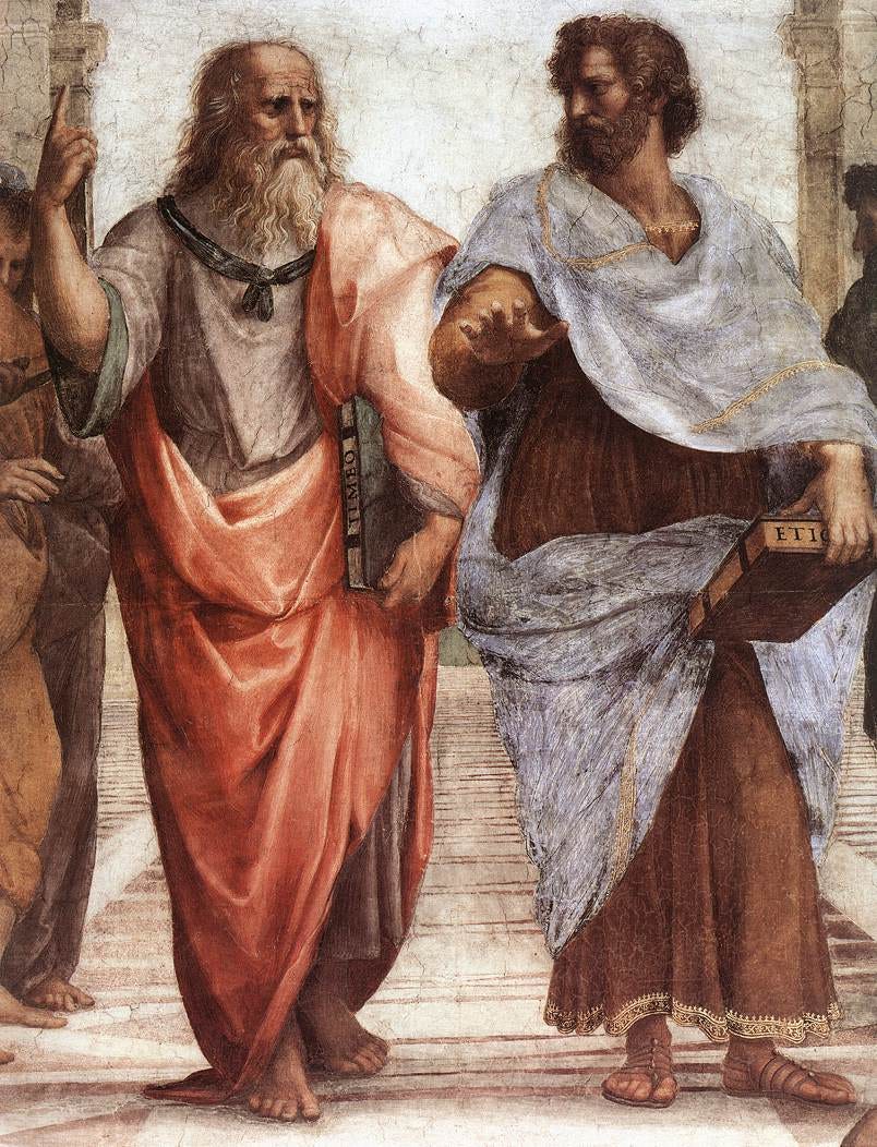 Detail of the center of the School of Athens by Raphael