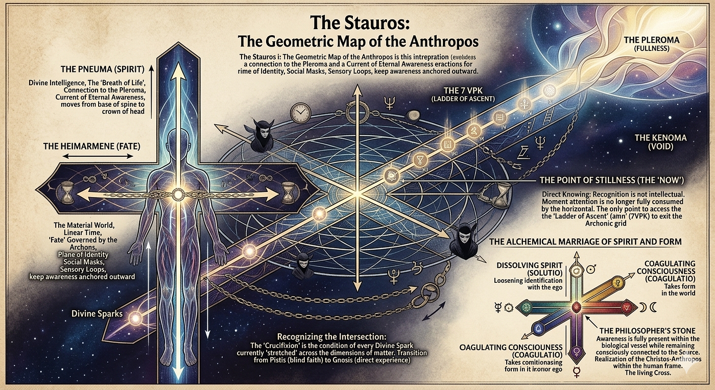 The Stauros as a map of ascent and the 7 VPK: the 7 Vertical Planes of Knowledge (or 7 Valleys of Perceptual Knowing).