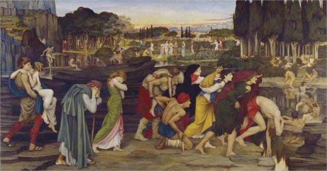 John Roddam Spencer Stanhope’s The Waters of the Lethe by the Plains of Elysium