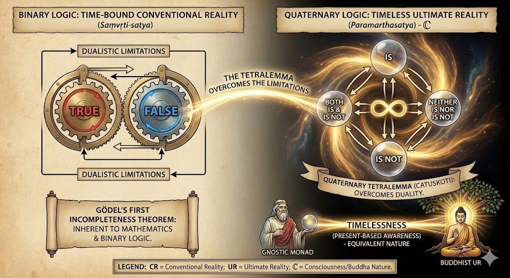 Binary logic vs Quaternary logic non duality in Gnosticism and Buddhism