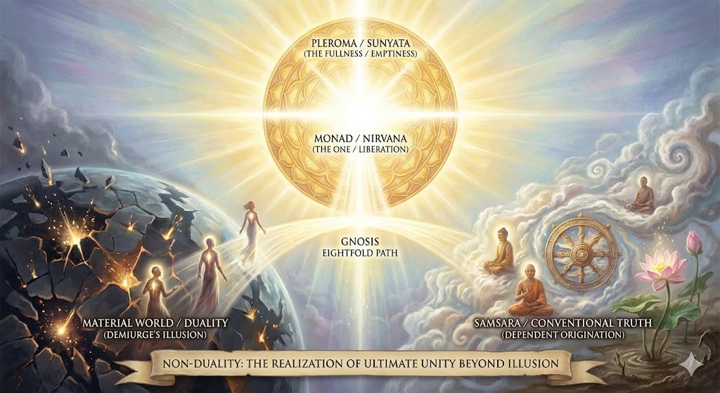 Gnostic and Buddhist non-duality are identical